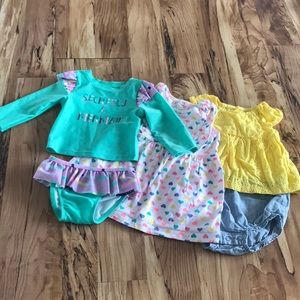 Baby girl dress/onesie bundle